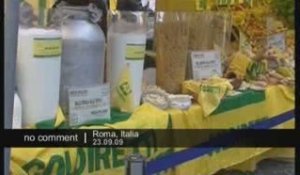 Manifestation des producteurs de lait italiens