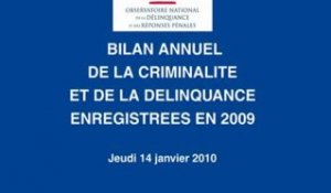 Bilan annuel de la criminalité et de la délinquance 2009