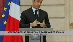 Voeux de Nicolas Sarkozy aux partenaires sociaux