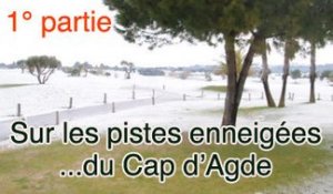 CAP D'AGDE - 2010 - SOUS LA NEIGE !  Sur les pistes enneigées du Cap d'Agde ( Herault)