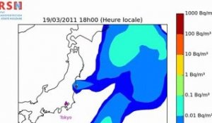 Prévision de la dispersion du panache suite à la catastrophe de Fukushime (IRSN)