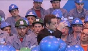 N. Sarkozy aux côtés des salariés de la fonderie ALCAN à Issoire