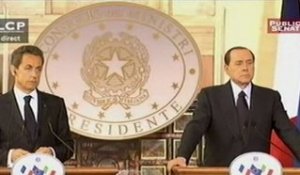 Conférence de presse de Nicolas Sarkozy et Silvio Berlusconi