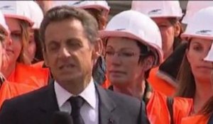 Allocution de N. Sarkozy devant les ouvriers et ingénieurs ayant construit la LGV Rhin-Rhône