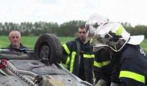 Ham : Simulation de désincarcération par les sapeurs-pompiers