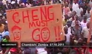 Des mineurs zambiens manifestent pour leur... - no comment