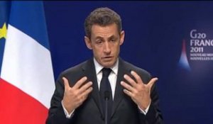 Sommet de Cannes: conférence de presse du président de N. Sarkozy