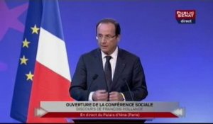 Discours de François Hollande pour l'ouverture de la Conférence Sociale