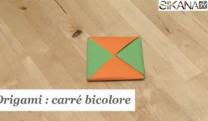 Origami : Comment faire un carré bicolore en papier ? - HD