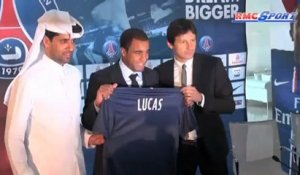 Ligue 1 / PSG - Lucas Moura présenté à la presse