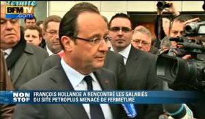 François Hollande a rencontré les salariés de Petroplus