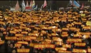 Les chauffeurs de taxi manifestent en Corée du Sud
