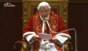Benoit XVI promet "obéissance" au prochain pape