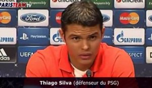 Thiago Silva en conférence de presse avant le match de Valence