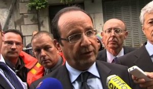 Déclaration du président de la République dans les zones sinistrées par les crues en Haute-Garonne