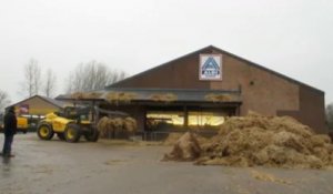 Attin : Opération empaillage des producteurs de lait chez Aldi