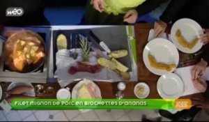 La recette de Yannick : le filet mignon de porc en brochettes d'ananas