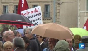 Plus de 800 personnes dans les rues de Carcassonne ce mardi matin pour manifester contre le projet de réforme des retraites.