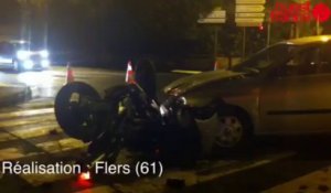 Collision entre une moto et une voiture - Accident en ville ce mardi 1er octobre