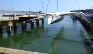 Lorient : mise à l'eau du Spindrift 2