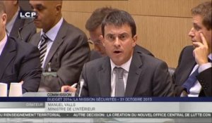TRAVAUX ASSEMBLEE 14EME LEGISLATURE : Audition de M. Manuel Valls sur les crédits de la mission « Sécurités » par la commission élargie, PLF 2014.