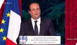 Centenaire de la Grande guerre : le discours de Hollande en moins de 3 minutes