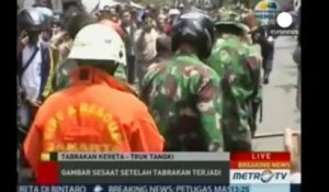 Indonésie : collision meurtrière entre un camion et un train de passagers
