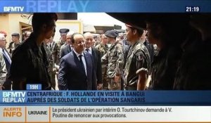 BFMTV Replay: Hollande rend visite aux soldats déployés en Centrafrique - 28/02