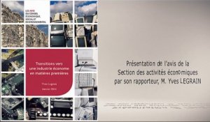 Transitions vers une industrie économe en matières premières - cese