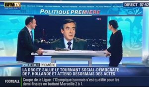 Politique Première: Le tournant de François Hollande embarrasse la droite - 16/01