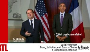 Quand Barack Obama et François Hollande plaisantent dans la maison de Jefferson