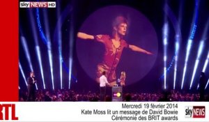 Brit Awards : Kate Moss chargée par David Bowie de délivrer un message aux Écossais