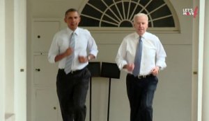 Obama et Biden font du footing! Bravo président et vice président!