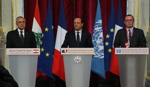 Déclaration de François Hollande, Michel Sleiman et Jeffrey Feltman #Liban