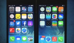 Comparatif de l'interface des versions 7 et et 7.1 de l'interface sur l'iPhone 4