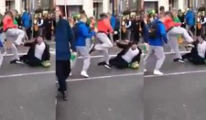 St Patrick : Coup de pied au visage à Dublin