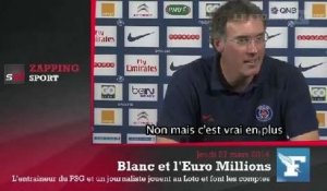 Zap'Sport: Laurent Blanc joue et gagne au Loto ... avec un journaliste