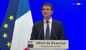 Intervention du ministre de l'Intérieur lors du second tour des élections municipales 2014