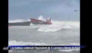 Naufrage à Anglet: le plan de lutte contre les pollutions maritimes est déclenché