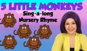 Five Little Monkeys Jumping on the Bed Nursery Rhyme!