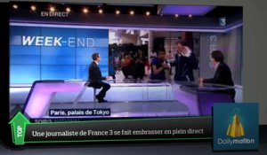 Top Média : une journaliste de France 3 se fait embrasser en plein direct