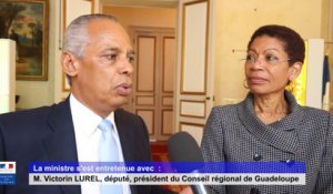 La ministre s'est entretenue avec M. Victorin LUREL, député, président du Conseil régional de Guadeloupe