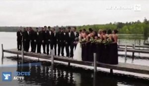 Le ponton s'écroule... pendant la photo de mariage