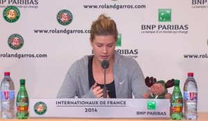 Press conference Eugenie Bouchard 2014 French Open SF