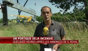 Un portique "écotaxe" incendié en Loire-Atlantique
