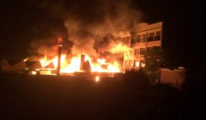 Mouscron: incendie impressionnant du bâtiment des "Petits Riens"