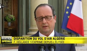 Hollande : "Tout laisse penser que l'avion s'est écrasé au Mali"