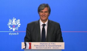 Point de presse de Stéphane Le Foll, porte-parole du Gouvernement, le 27 août