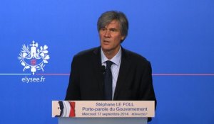Point de presse de Stéphane Le Foll, porte-parole du Gouvernement, le 17 septembre