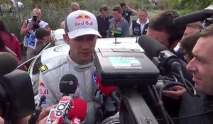 Sébastien Ogier à l'arrivée du rallye de France-Alsace 2014